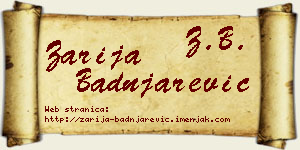 Zarija Badnjarević vizit kartica